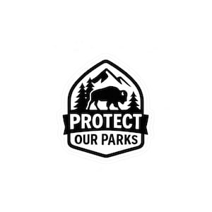 公園を守ろう ビニール製車用デカール 国立公園バイソンステッカー 窓、バンパー、クーラー、ウォーターボトル用