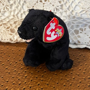 Vintage 2000 Cinders the Black Bear TY Beanie Baby Birthday Gift Friendship Gift Stocking Stuffer Easter Gift Plush Bear Christmas Gift