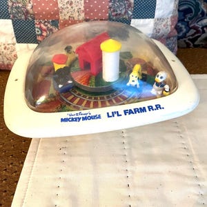 Vintage Illco Walt Disney Productions Mickey Mouse Lil Farm RR Railroad Preschool Toy Donald Duck Toy Train Toy Birthday Gift Disney Toy