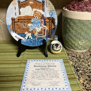 Vintage Hamilton Collection Loveable Teddies Plate Bedtime Blues Plate Wedding Gift Friendship Gift Christmas Gift Birthday Gift