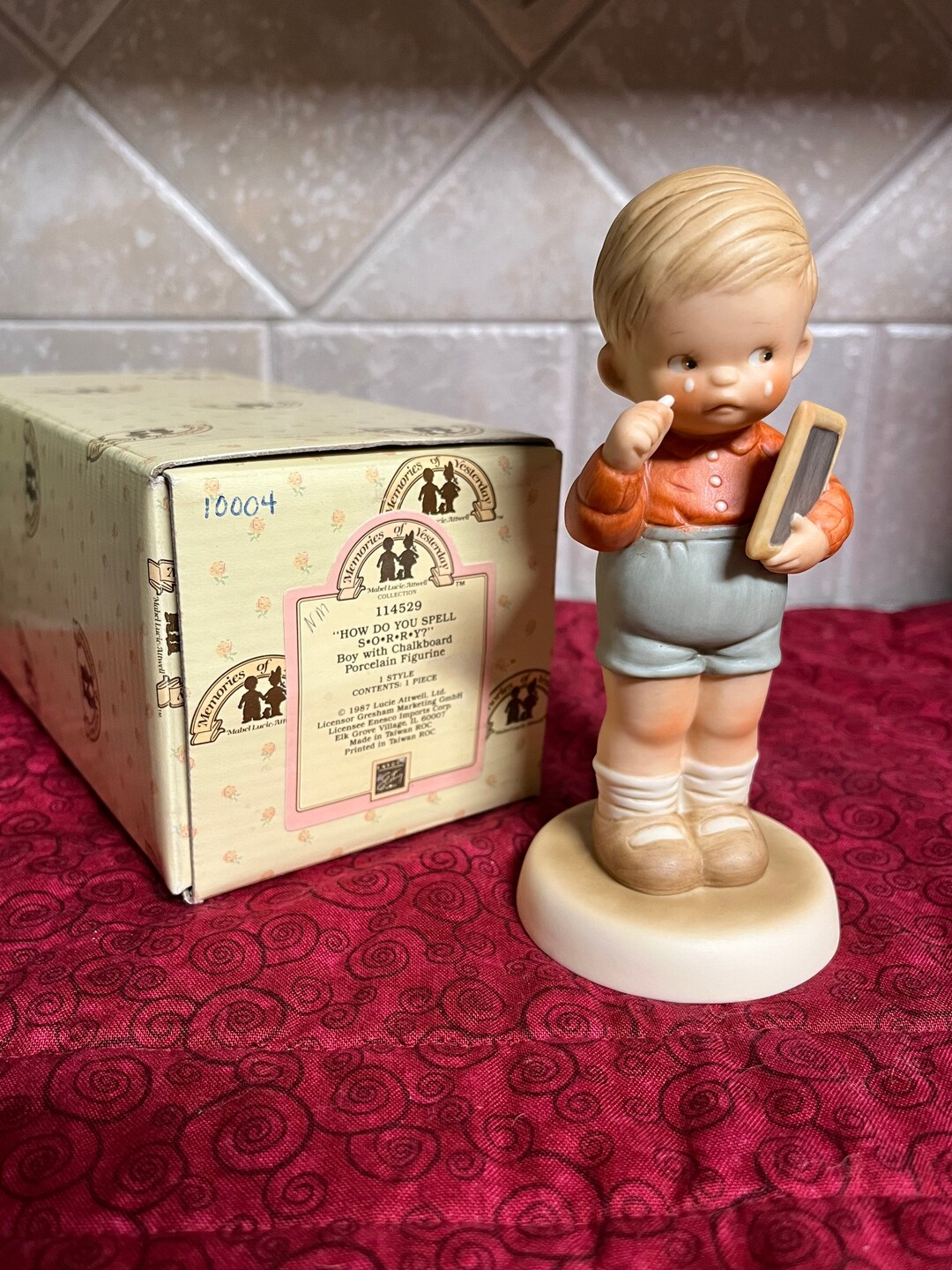 Vintage Memories of Yesterday Figurine 114529 Sad Little Boy Figurine Friendship Gift Birthday