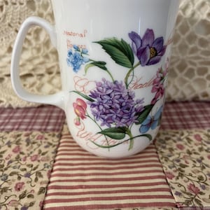 English Mug Rose Of England Botanical Mug Hot Chocolate Mug Coffee Mug English Tea Mug Birthday Gift Friendship Gift Office Gift