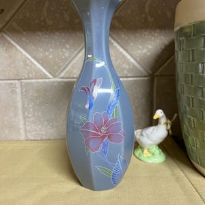 Blue Floral Oriental Vase Wedding Gift Home Decor Friendship Gift Housewarming Gift Christmas Gift Valentines Gift
