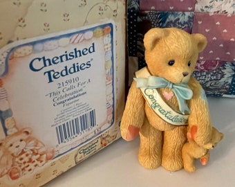 Vintage Cherished Teddies Congratulations Figurine 215910 Friendship Gift Graduation Gift Christmas Gift
