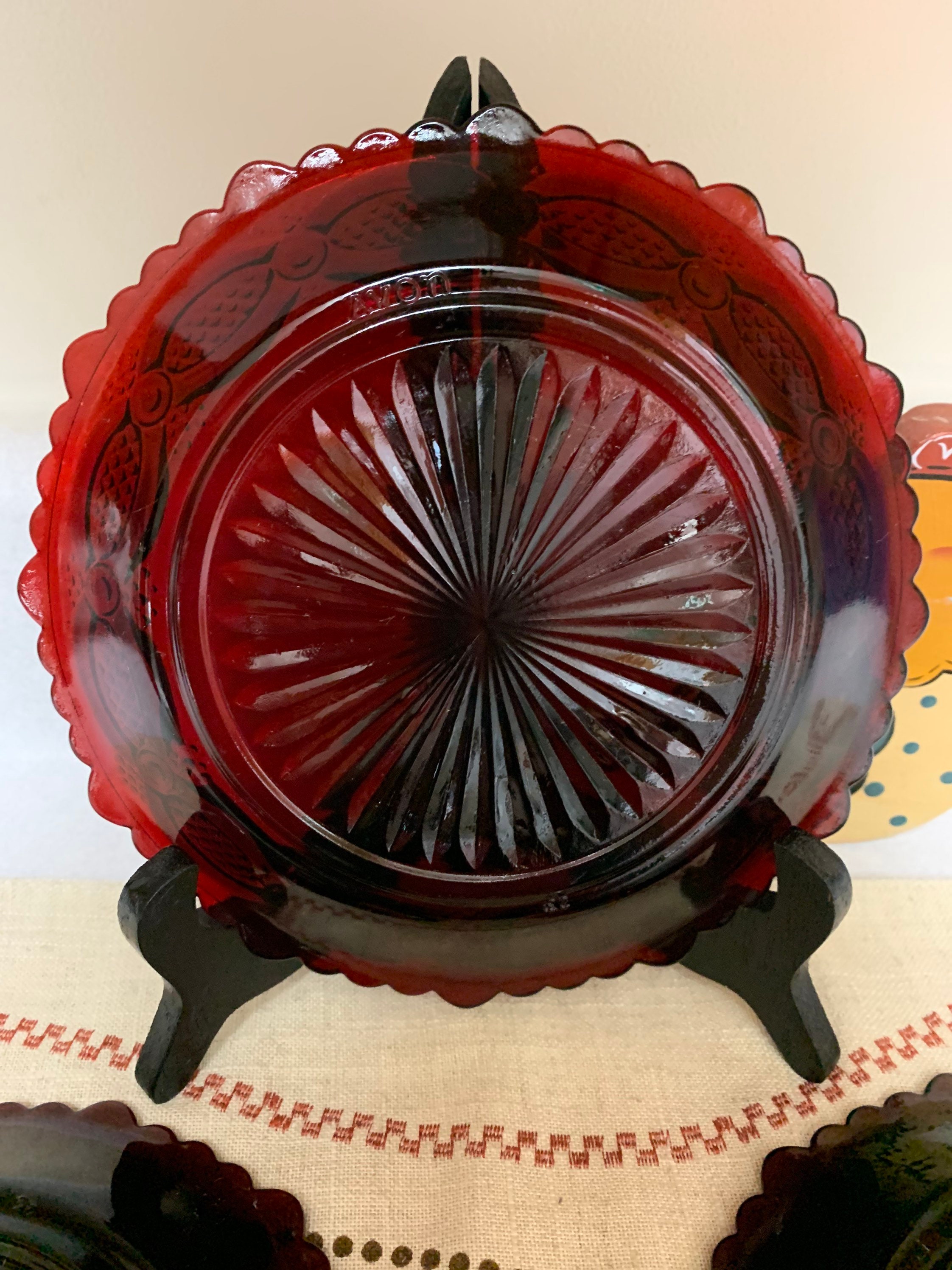 Easy, cheap and elegant valentine's day decorations! • the budget decorator Vintage Avon Cape Cod Ruby Red 4 Piece Set Dessert Plates | Etsy