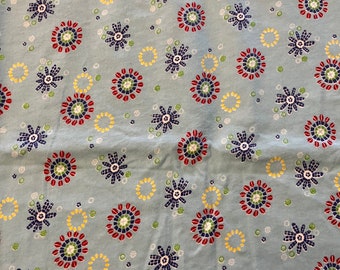 Blue Flannel Flower Fabric 1 1/2 Yards X 53” Wide Fabric Abstract Floral Fabric Sewing Fabric Craft Fabric Quilt Fabric Home Decor