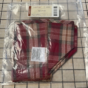 Longaberger Card File Fabric Basket Liner Orchard Park Plaid Home Decor Fall Basket Liner Fabric Basket Liner Birthday Gift Friendship Gift