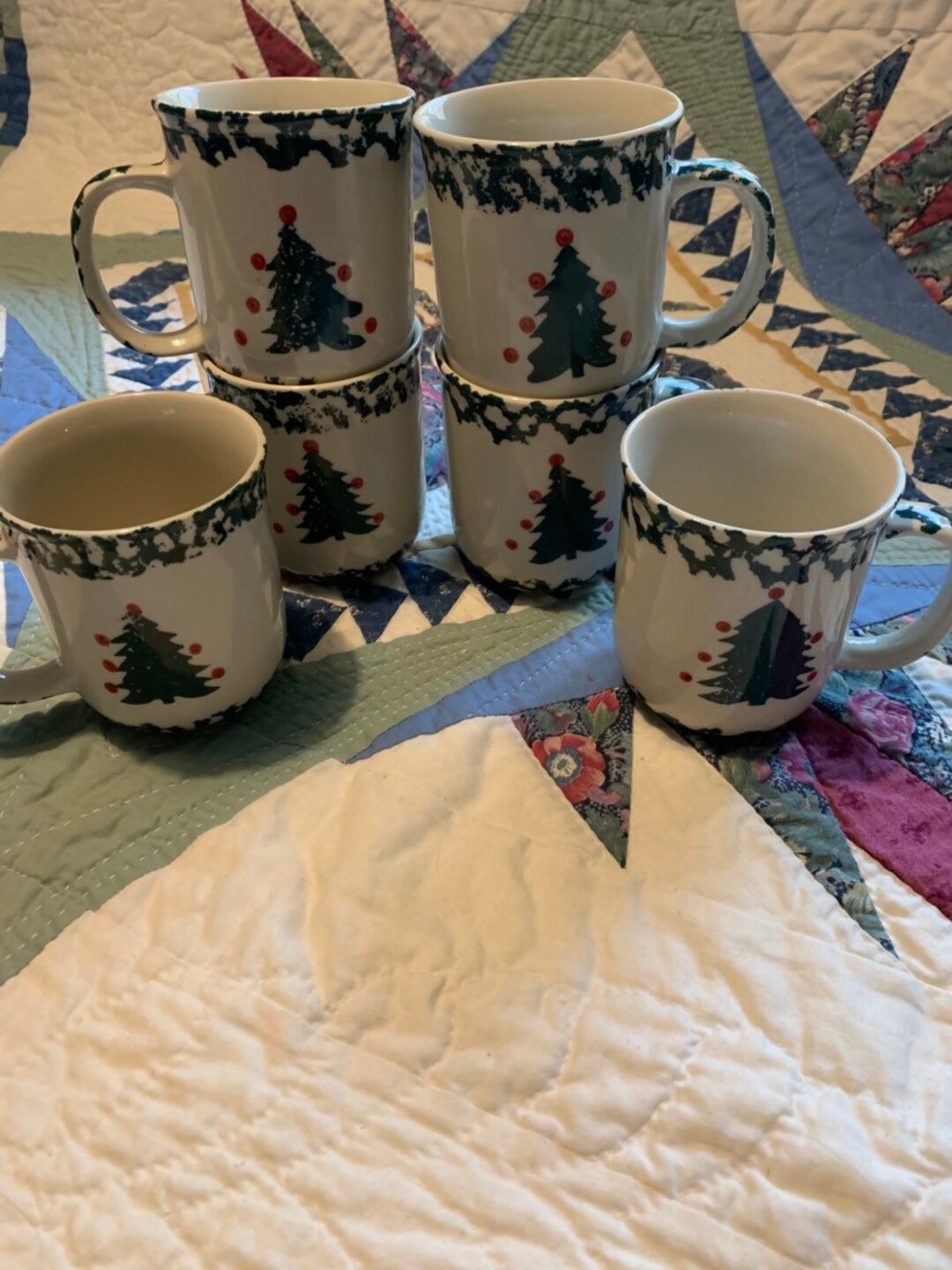 Vintage Winter Wonderland Hot Chocolate Mug Coffee Mug 6 Piece Set Folk