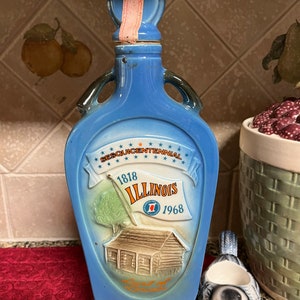 Vintage Jim Beam Whiskey Decanter Illinois Decanter Illinois Whiskey Decanter Friendship Gift Birthday Gift Office Gift Christmas Gift