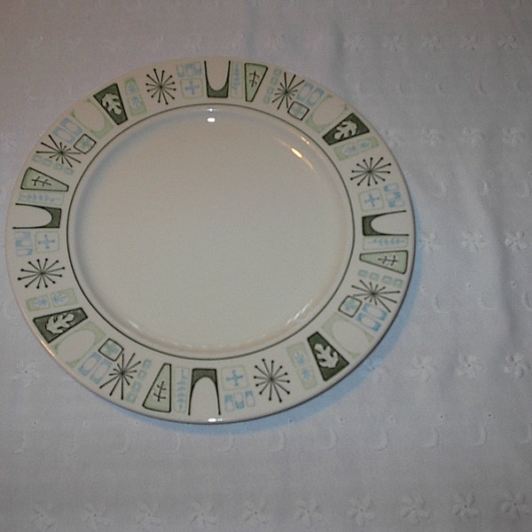 Vintage Taylor Smith Cathay Dinner Plate 1 piece Blue and Green made in the USA