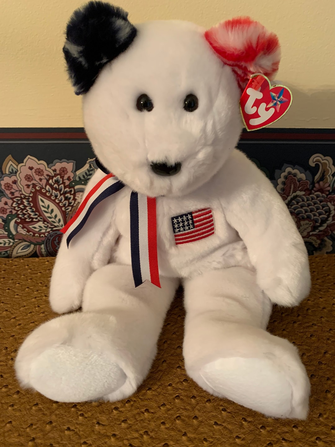 Vintage TY Beanie Buddy America Red Cross Plush Teddy Bear Stuffed