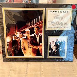Vintage Oceans Eleven Movie Print George Clooney Julia Roberts Matt Damon Brad Pitt Birthday Gift Friendship Gift Christmas Gift Home Decor