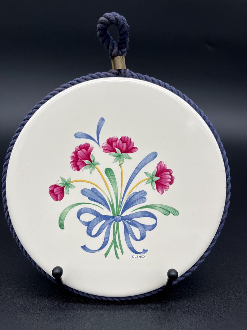 Lenox Trivet Blue Poppies Kichen Decor Dinnerware