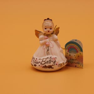 Josef Original New Baby Girl Figurine Fancy White Dress Figurine Birthday Gift Friendship Gift Christmas Gift Baby Shower Gift Gender Reveal