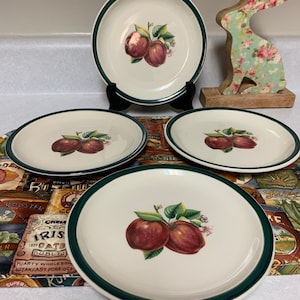 Vintage Pearl China Apple Dessert Plates, Set of 4
