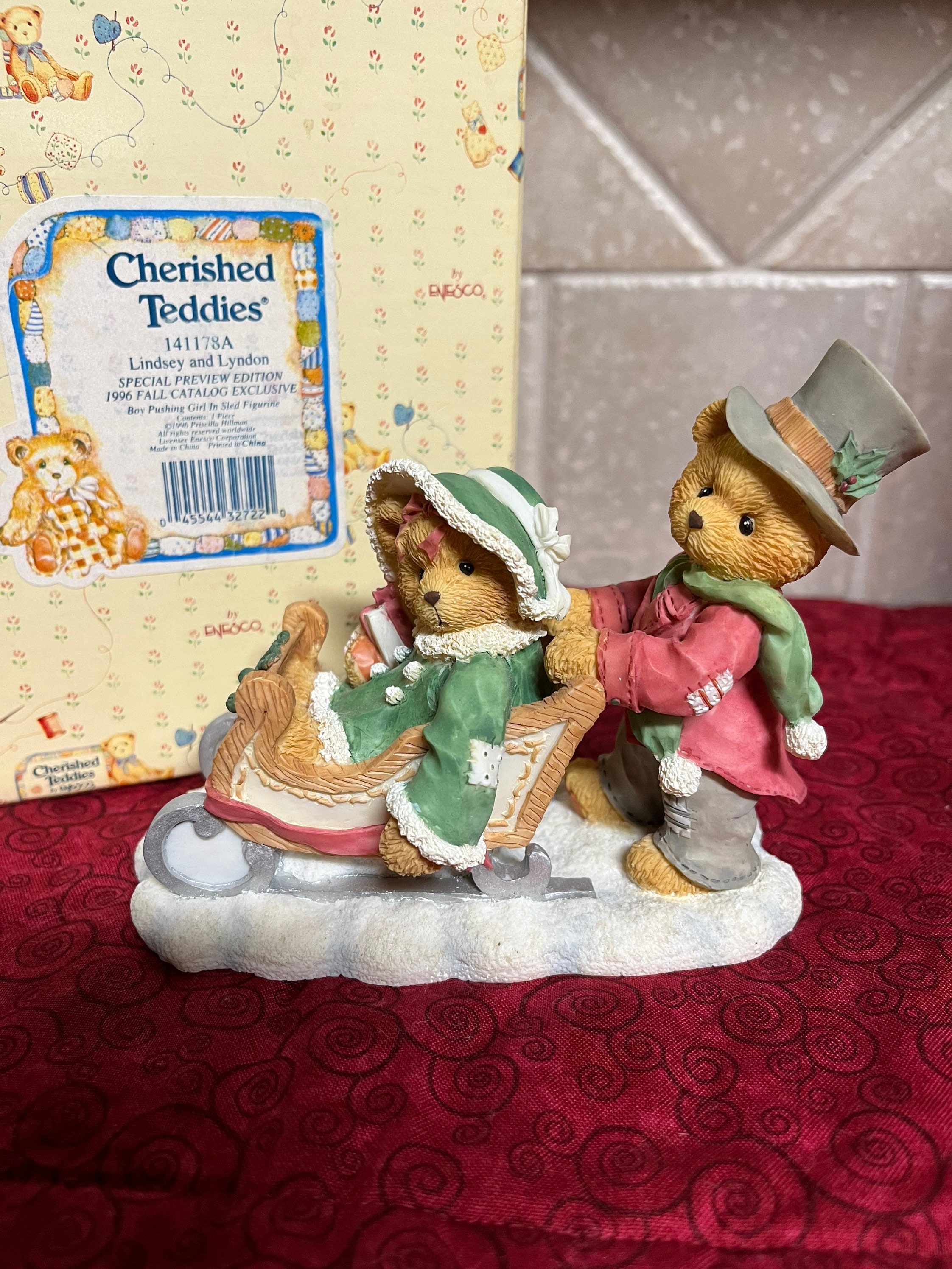 Vintage Cherished Teddies Figurine 141178 Lindsey and Lyndon