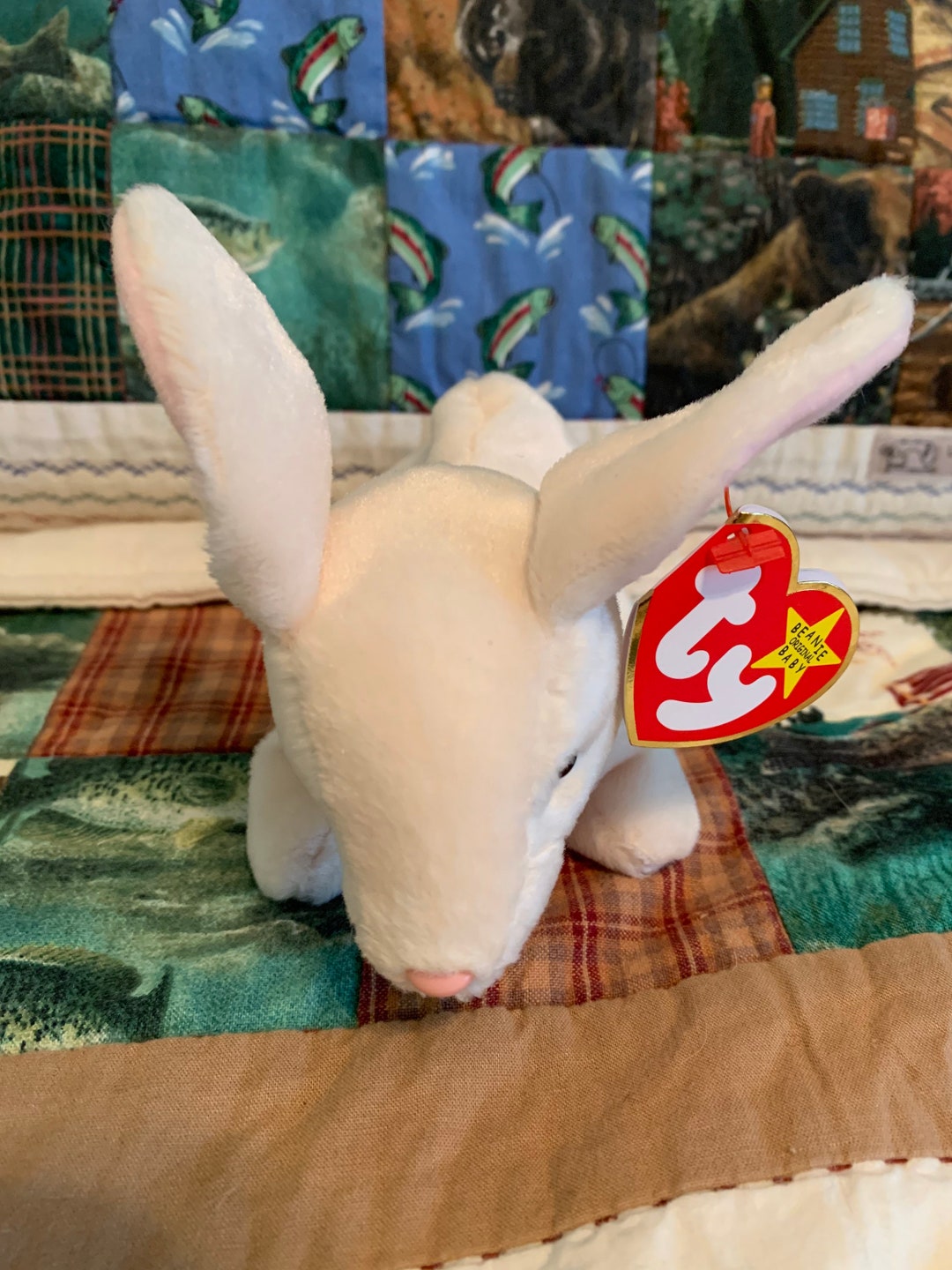 Vintage TY Beanie Baby Nibbler Plush Bunny Stuffed Animal Toy Etsy