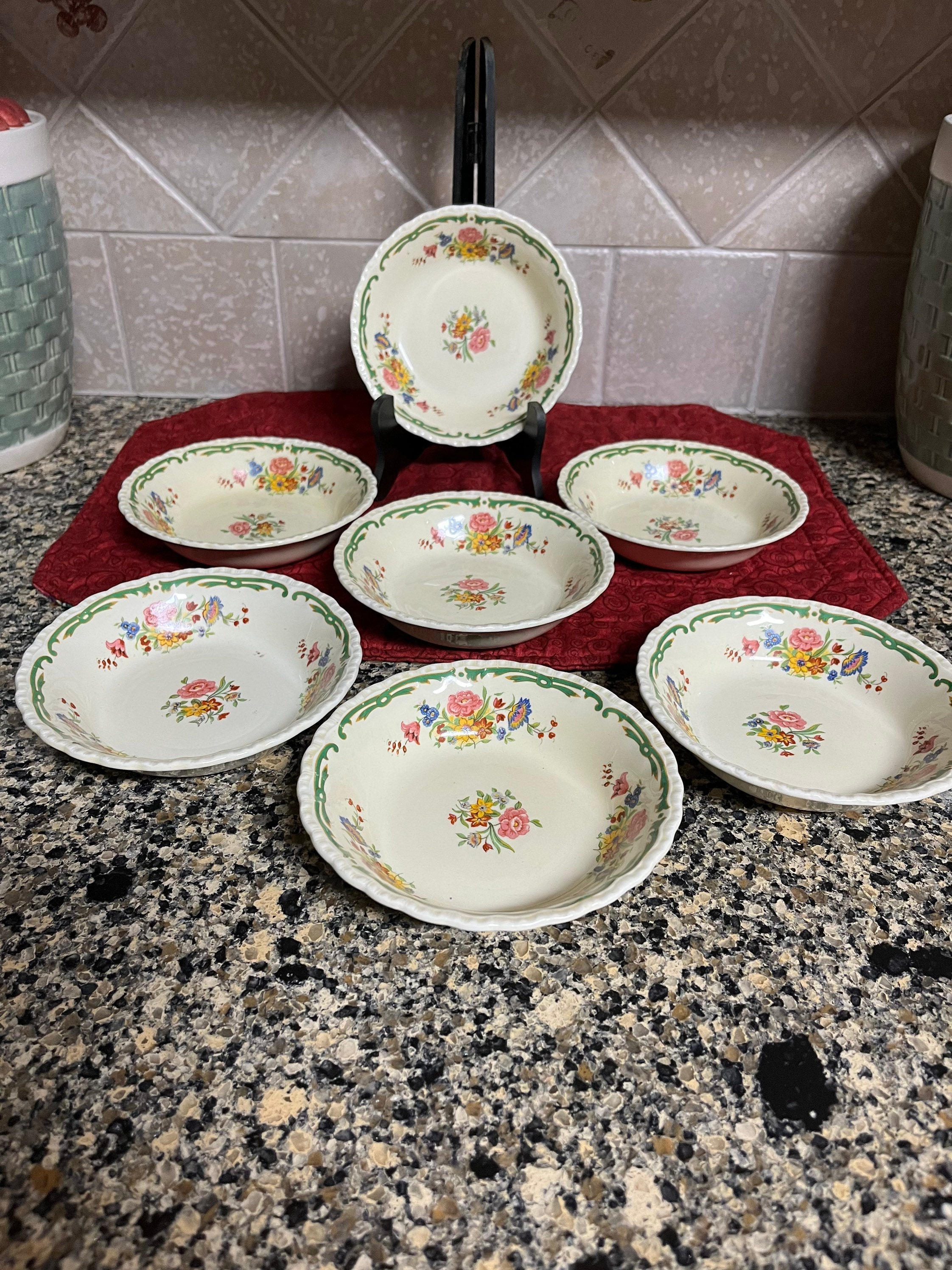 Vintage Grindley Elsa 7 Piece Set of Berry Bowls Friendship - Etsy