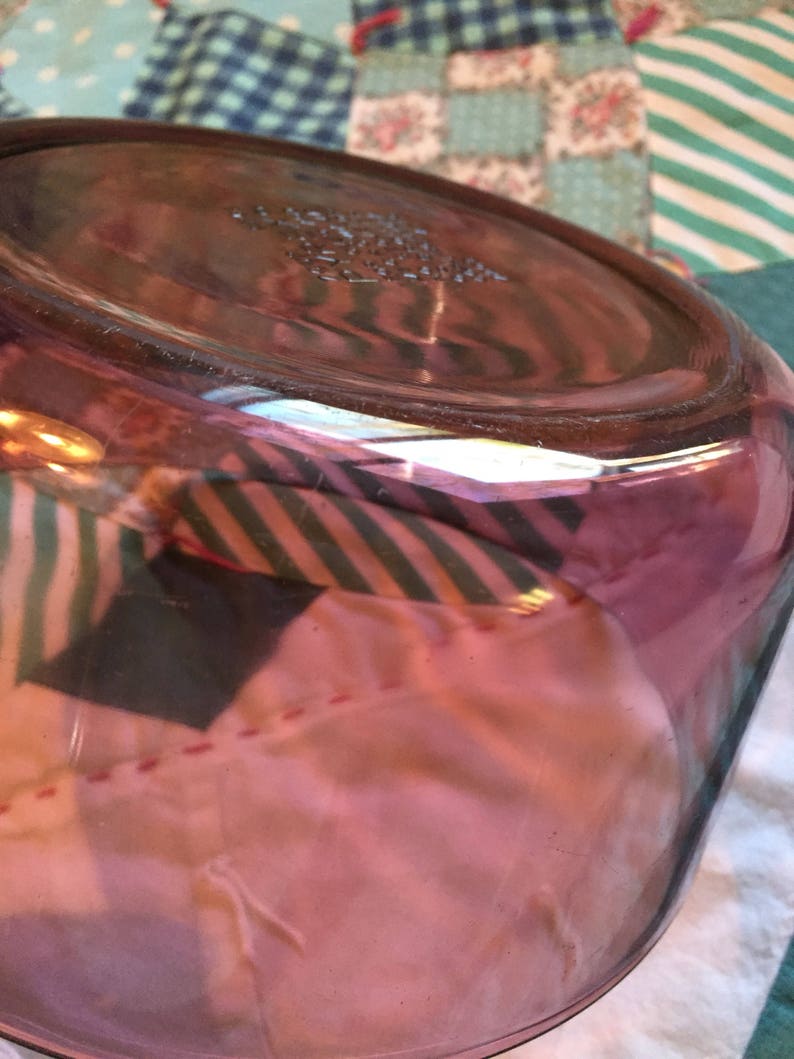 Vintage Cranberry Glass 7 Cup Pyrex Mixing or Serving Bowl Made in The USA Housewarming Gift Bridal Gift Wedding Gift