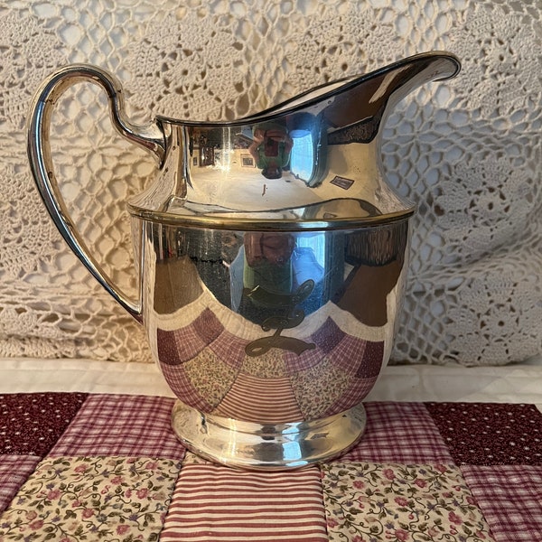 Vintage Monogrammed Pitcher Silver Plated Pitcher Flower Vase Friendship Gift Birthday Gift Housewarming Gift Wedding Decor Christmas Decor