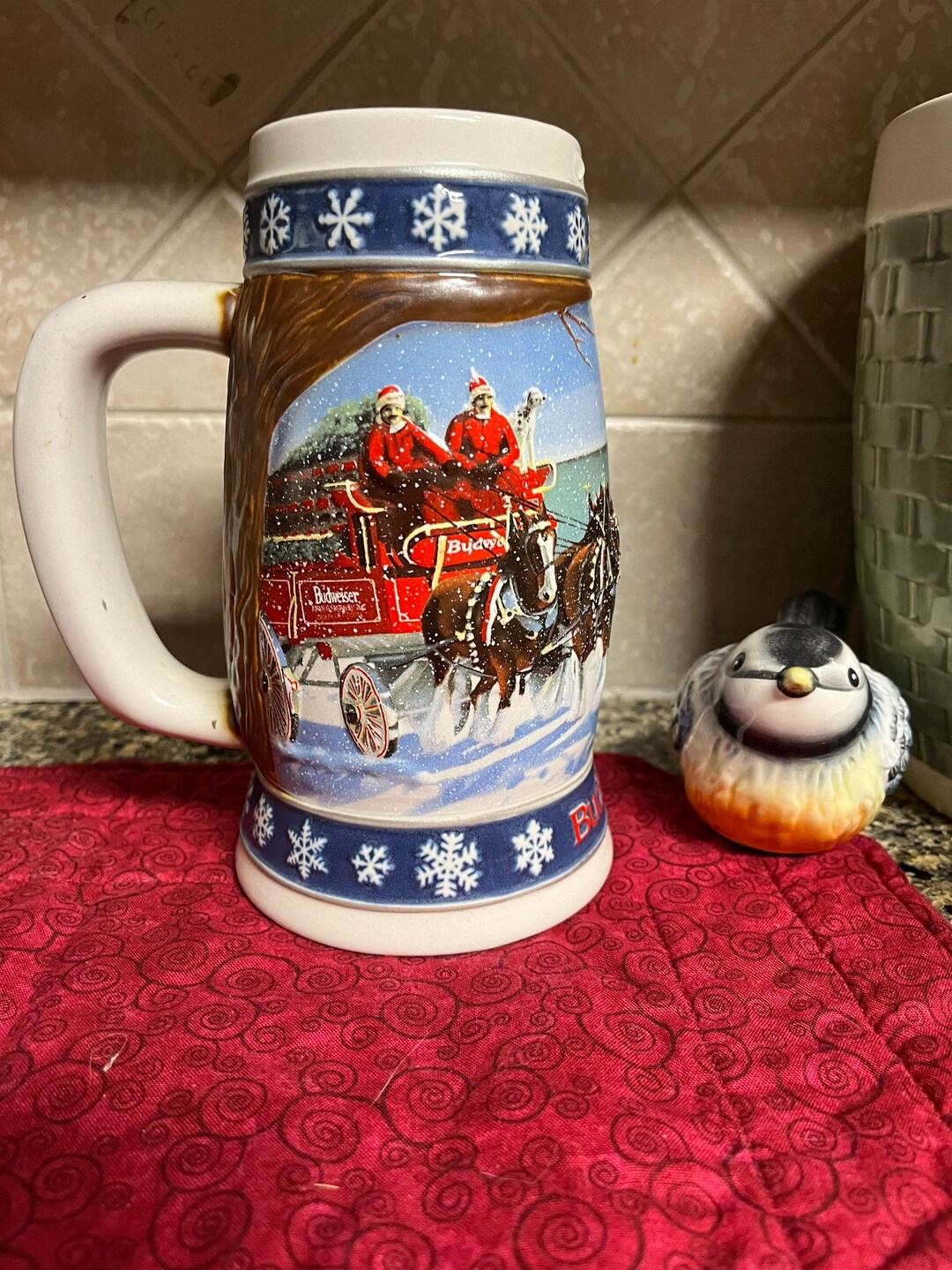 Vintage Budweiser Beer Stein Lighting the Way Home Made in 1995 Man