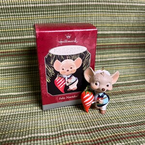 Vintage Hallmark Ornament Felix Navid Mouse and Hot Pepper Tree Ornament Christmas Gift Friendship Gift Office Gift Christmas Decoration