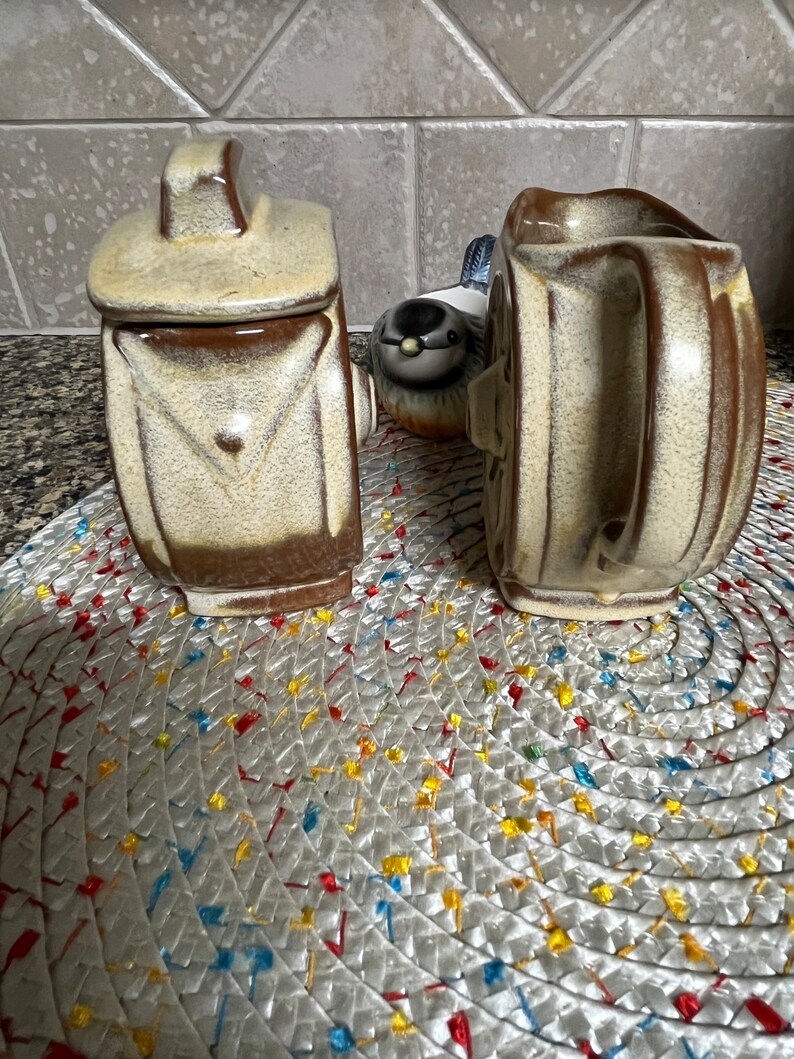 Vintage Frankoma Wagon Wheel Creamer and Sugar Bowl Set Etsy