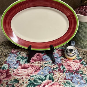 Vintage Homer Laughlin China Platter Green Speckled Rim Heavy Duty Restaurant Weight China Housewarming Gift Birthday Gift Christmas Gift