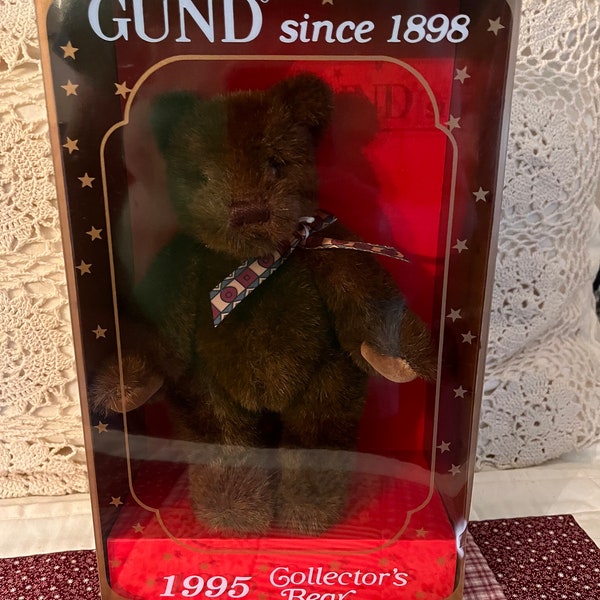 Vintage Gund Teddy Bear 1995 Limited Edition Gund Brown Plush Teddy Bear Birthday Gift Friendship Gift Christmas Gift