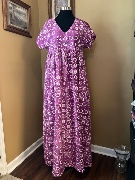 batik beach dress Long Silk Vacation Dress