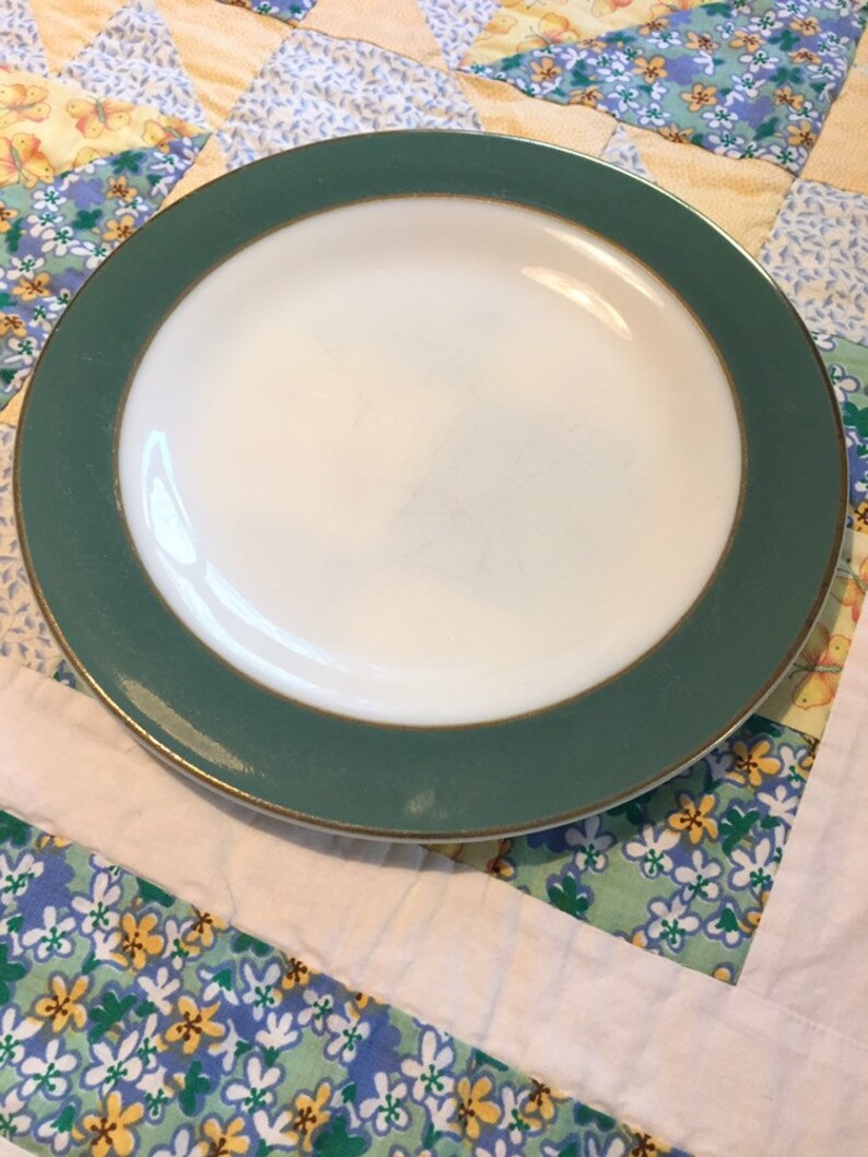 Vintage Dinner Plate Regency Green Pyrex Made in the USA Mid Etsy