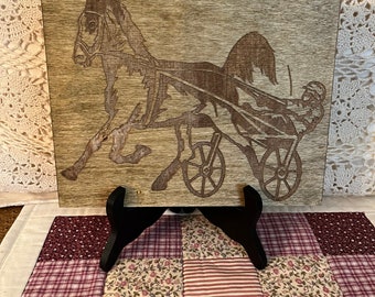 Hand Crafted Harness Race Horse Laser Art Picture Picture Race Horse Artwork Birthday Gift Friendship Gift Housewarming Gift