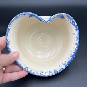 Decorative Blue Sponge Heart Bowl Heart Shaped Bowl Pottery Heart Shaped Bowl Birthday Gift Friendship Gift Valentines Gift Christmas Gift