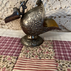 Vintage Victorian Sugar Scuttle with Scoop: Ornate Silver-Tone Sugar Bowl