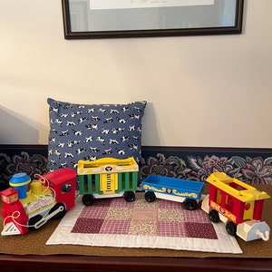 Vintage Fisher Price Toy Train Set 4 Pieces Baby Shower Gift Birthday Present Friendship Gift Christmas Gift Preschool Toy