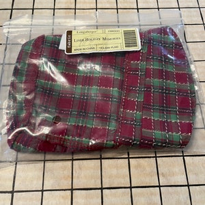 Longaberger Liner Holiday Memories Fabric Basket Liner Holiday Plaid Home Decor Khaki Basket Liner Fabric Basket Liner Christmas Liner