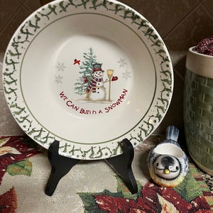 Vintage We Can Build A Snowman Serving  Bowl Birthday Gift Housewarming Gift Christmas Gift Friendship Gift Christmas Dinnerware
