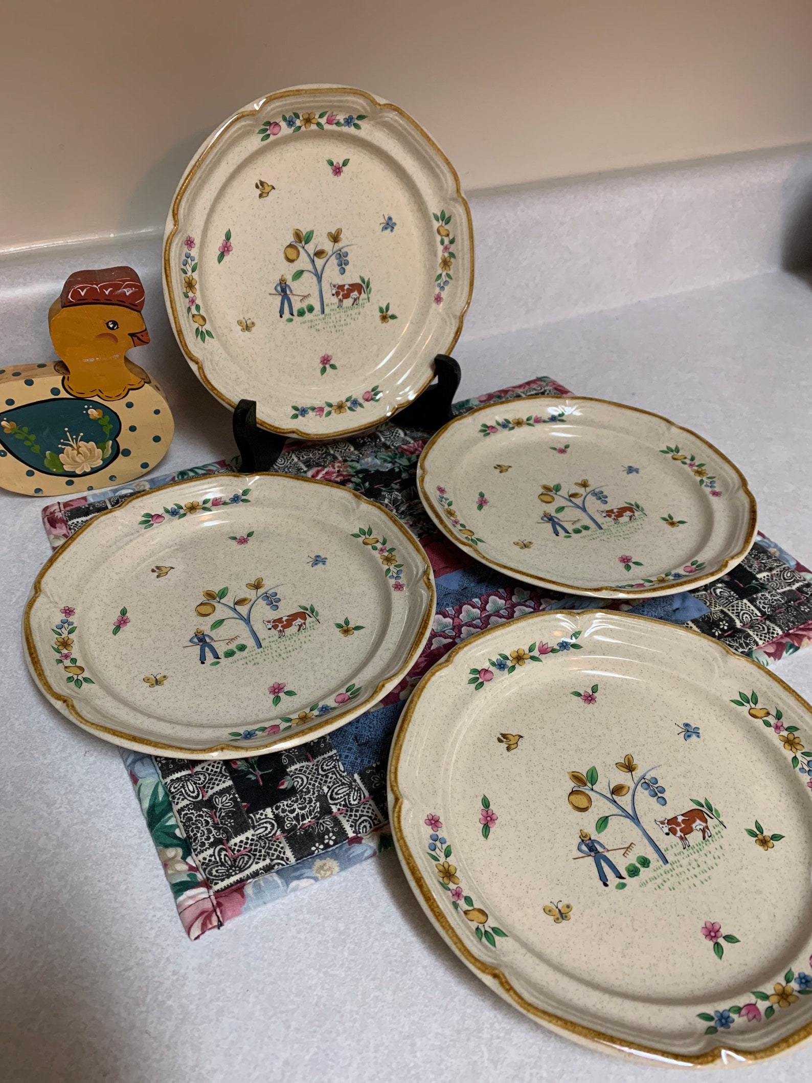 Vintage Heartland 4 Piece Dessert Plate Set Made By Etsy