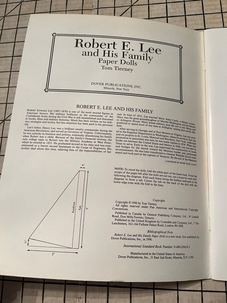 Vintage Paper Doll Book Robert E Lee and His Family Paper Etsy