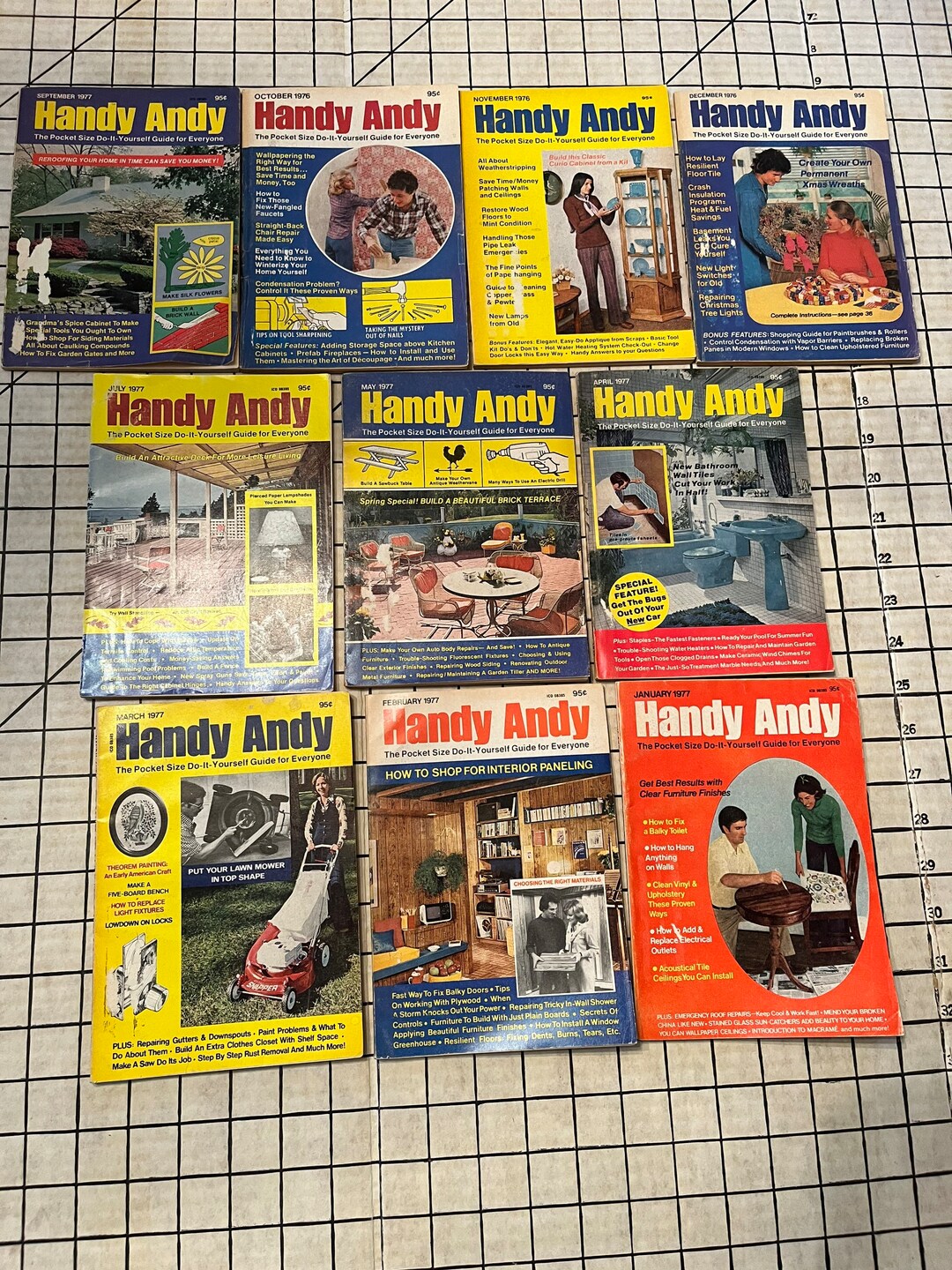 Vintage Handy Andy Magazine Set 10 Pieces Home Repair Magazine From