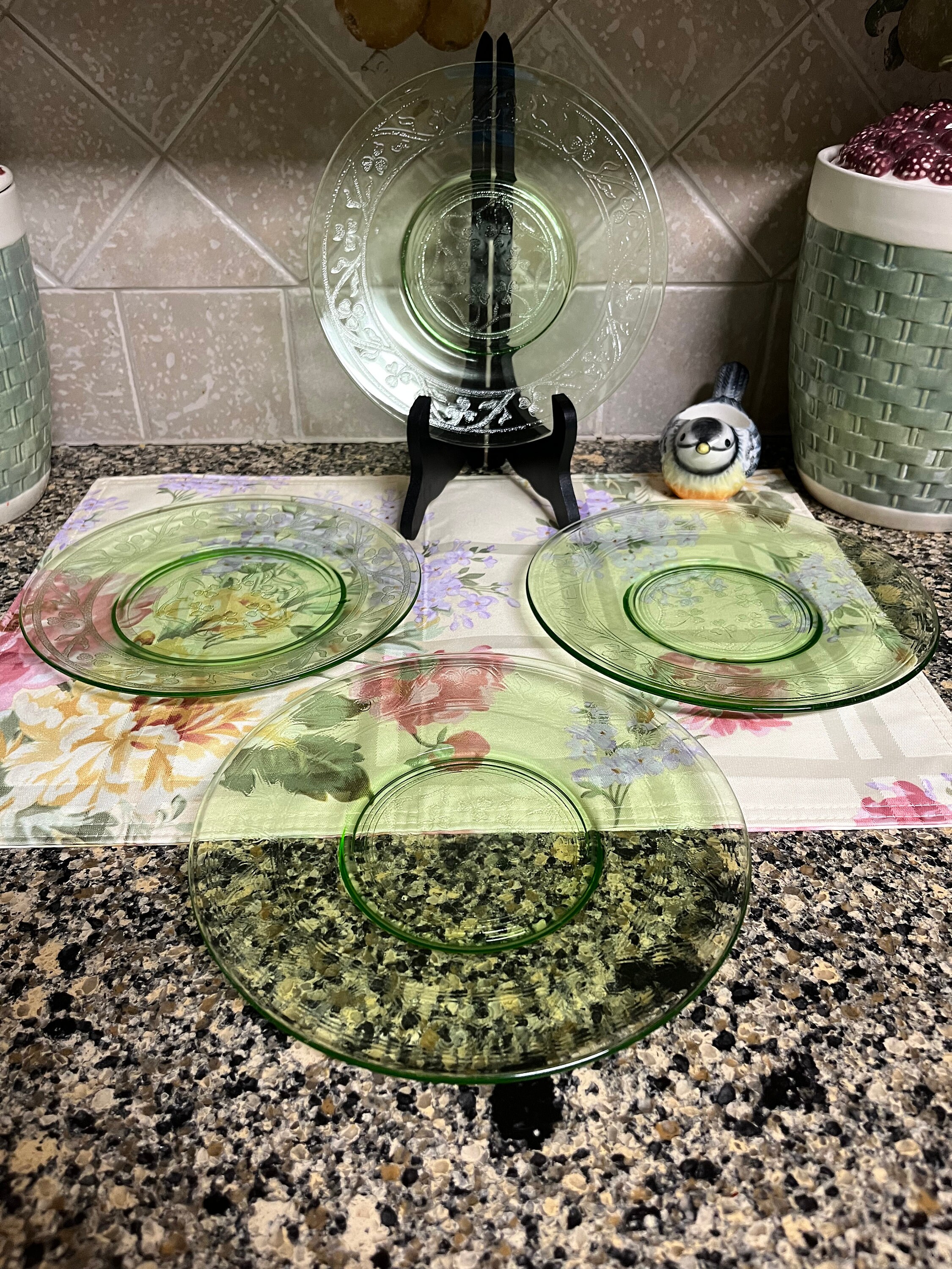 Mosser Depression Glass Salad and Dinner Plates