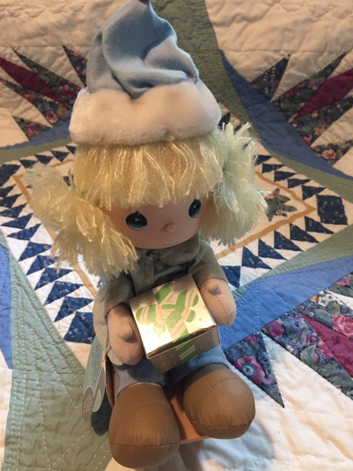 Vintage Precious Moments Music Box Doll on Sled Music Box Etsy