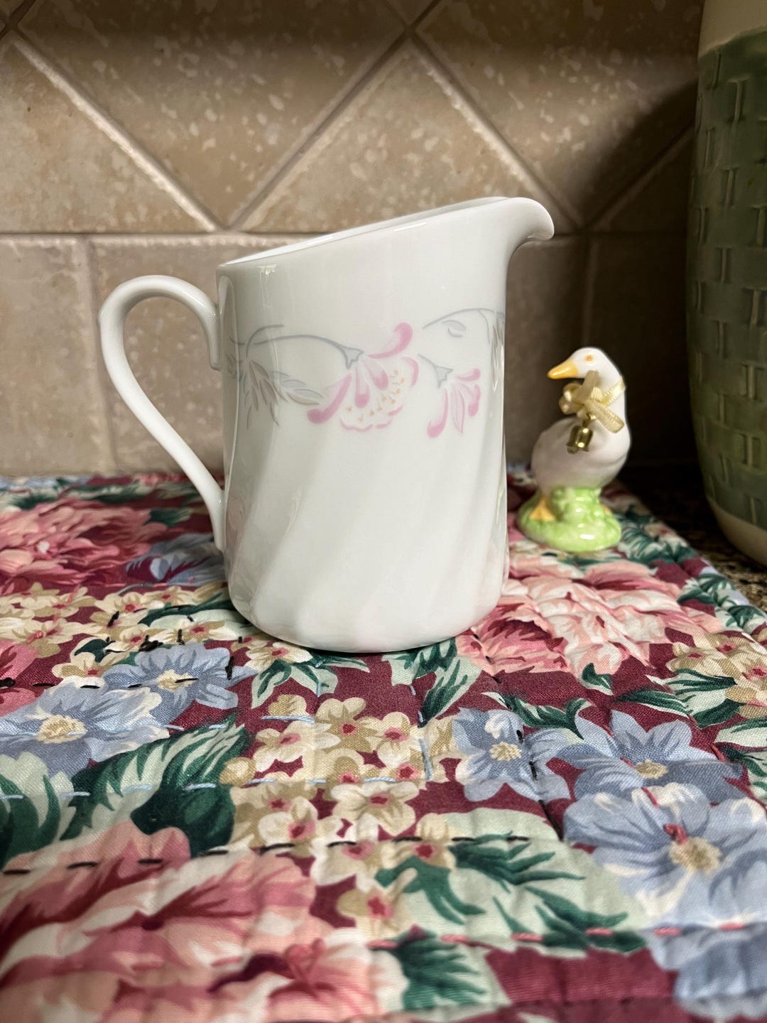 Corelle Pink Pattern Vintage Corelle Creamer: Pink Trio Floral Design - Etsy