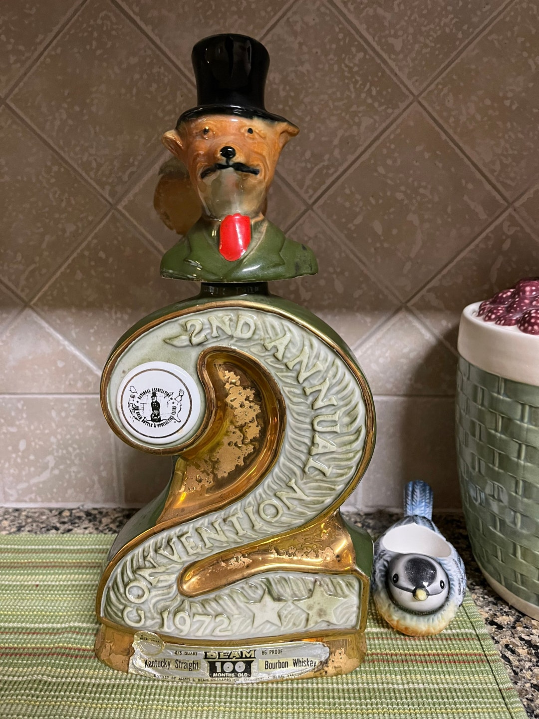 Vintage Jim Beam Whiskey Decanter Fox Decanter Second Annual Convention