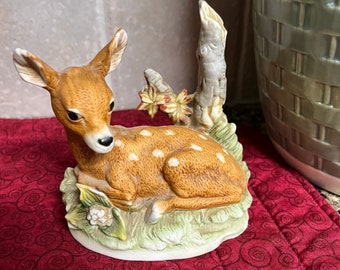 Vintage Homco Fawn Figurine #8879 Baby Deer Figurine Friendship Gift Office Gift Christmas Gift Valentines Gift Birthday Gift