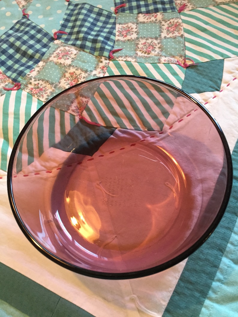 Vintage Cranberry Glass 7 Cup Pyrex Mixing or Serving Bowl Made in The USA Housewarming Gift Bridal Gift Wedding Gift