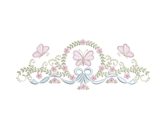 Bow Embroidery Design – Flower Machine Embroidery File – PES JEF HUS ...