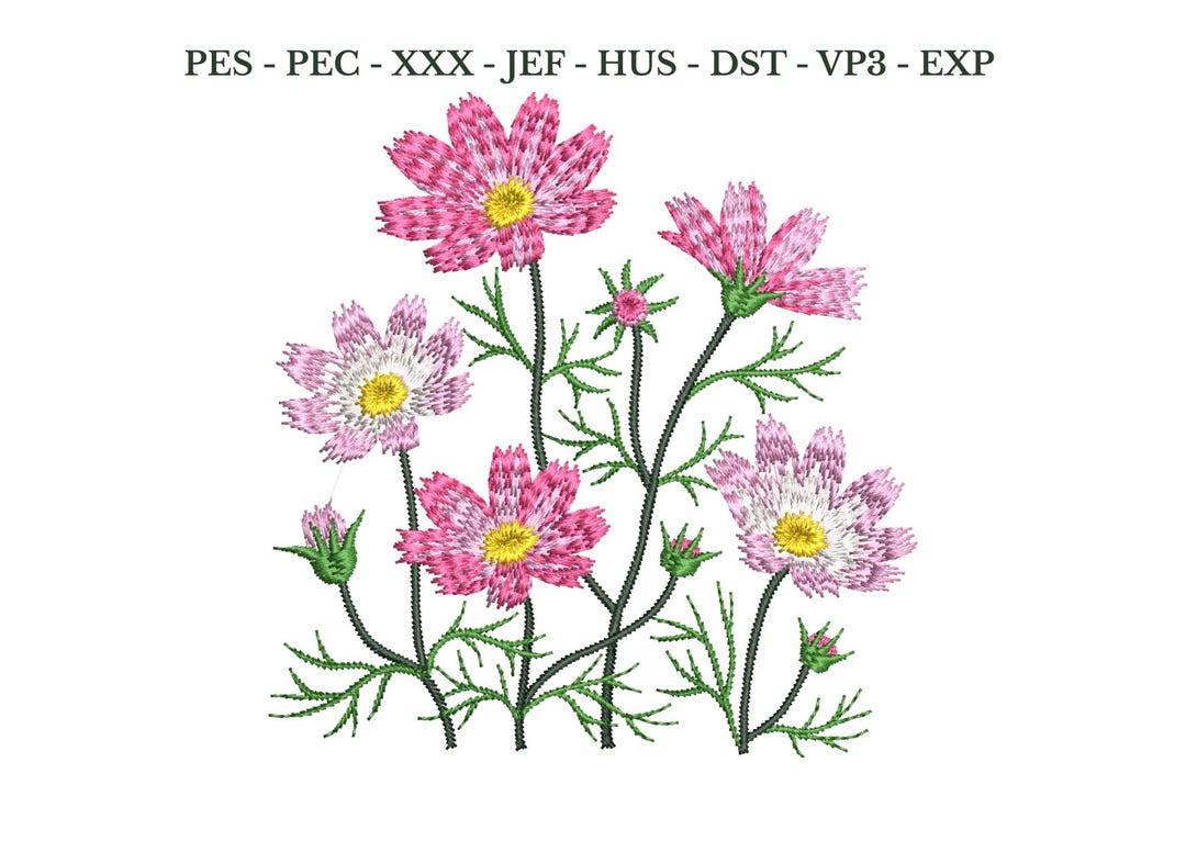 Floral Machine Embroidery Design - Floral Embroidery Files - Digitized ...