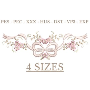 Motif de broderie nœud – Fichier de broderie machine fleur – PES JEF HUS – Téléchargement instantané – Broderie serviette – Motif cadre