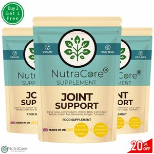 Cápsulas de apoyo para las articulaciones de 6000 mg, polvo natural limpio, ecológico, los mejores suplementos veganos de origen vegetal - NutraCore